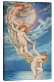 Leinwandbild Mondstrahlen, die ins Meer tauchen - Evelyn De Morgan