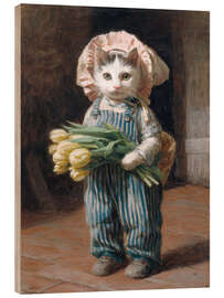 Holzbild Das stille Geschenk der Tulpen - DejaReve