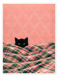 Wandbild Black Cat In The Bed - Kidz Collection