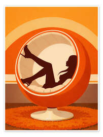 Poster Ball Chair Girl - Mandy Reinmuth