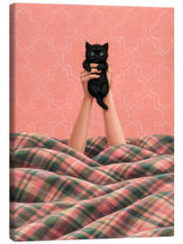 Leinwandbild In Bed With The Cat