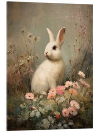 Acrylglasbild Osterhase in einer stimmungsvollen Blumenwiese - TAlex