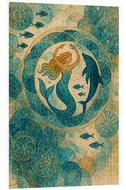 Hartschaumbild Tanz mit dem Delfin - Sabine Wagner