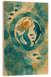 Holzbild Tanz mit dem Delfin - Sabine Wagner