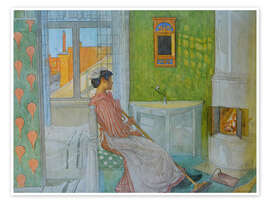 Wandbild Martina am Feuer - Carl Larsson