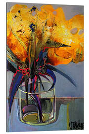 Tableau en plexi-alu Golden Bloom Burst - Victor Tkachenko