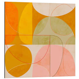 Print på aluminium Mid Century Curry Yellow Blush Spring II - Ana Rut Bre