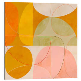 Tableau en plexi-alu Mid Century Curry Yellow Blush Spring II - Ana Rut Bre