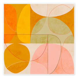 Poster Mid Century Curry Yellow Blush Spring II - Ana Rut Bre