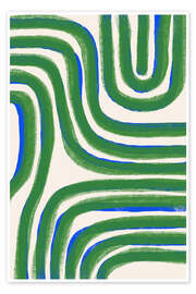 Wandbild Green Abstract Lines - The MIUUS STUDIO