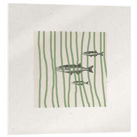 Acrylglasbild Fisch in gestreiften Wellen - The MIUUS STUDIO