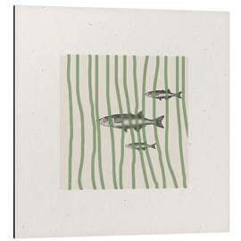 Print på aluminium Fish in Striped Waves - The MIUUS STUDIO