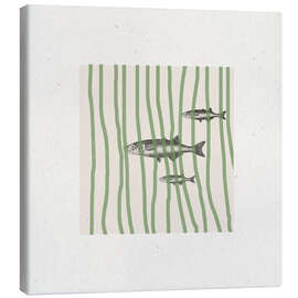 Canvas print Fish in Striped Waves - The MIUUS STUDIO