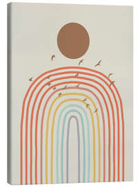 Leinwandbild Stilisierter Regenbogen mit pastellfarbenen Schichten - The MIUUS STUDIO