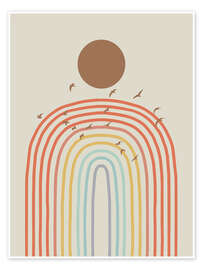 Wandbild Stilisierter Regenbogen mit pastellfarbenen Schichten - The MIUUS STUDIO