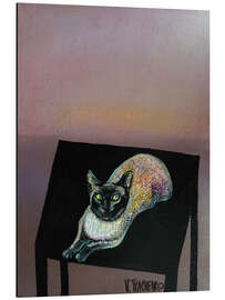 Print på aluminium Cat on the table - Victor Tkachenko