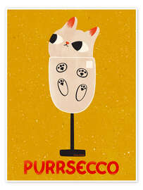 Wandbild Purrsecco - Carrie Cantwell
