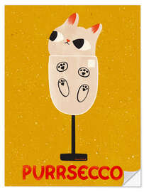 Sticker mural Purrsecco - Carrie Cantwell