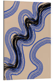 Print på aluminium Black and Blue Lines - The MIUUS STUDIO