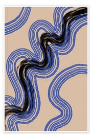 Wandbild Black and Blue Lines - The MIUUS STUDIO