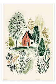 Poster Das Häuschen, das die Natur umarmt