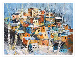 Wandbild Farbenfroher Winter - Pol Ledent