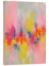 Holzbild Vibrierende Neon Träume - Carina Artspace