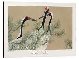 Print på aluminium Cranes (Tsuru) - Kamisaka Sekka
