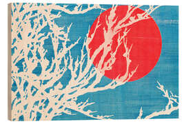 Holzbild Der Rote Mond, 1900 - Kamisaka Sekka