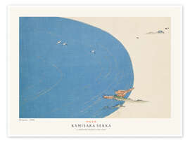 Wandbild A Thousand Grasses - Cranes over the Ocean - Kamisaka Sekka