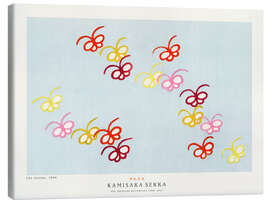 Leinwandbild Schmetterlinge in Rot, Gelb und Rosa - Kamisaka Sekka