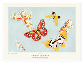 Wandbild Butterflies in Red and Yellow - Kamisaka Sekka