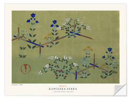 Sticker mural Wild Flowers - Kamisaka Sekka