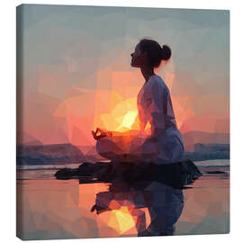 Canvas print Yoga, relaxation, lotus position - Maria Tuzhilkina