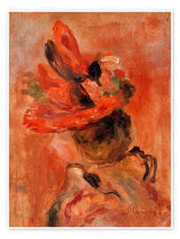 Wandbild Der rote Hut - Pierre-Auguste Renoir