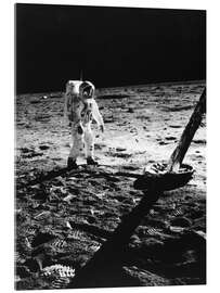 Quadro em acrílico Astronaut Buzz Aldrin in a spacesuit on the moon
