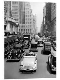Acrylglasbild Straßenverkehr auf der Fifth Avenue, 1930er Jahre, NY