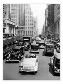 Poster Straßenverkehr auf der Fifth Avenue, 1930er Jahre, NY