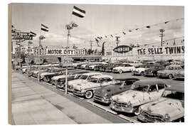 Holzbild Autosalon 1950er-1960er Jahre