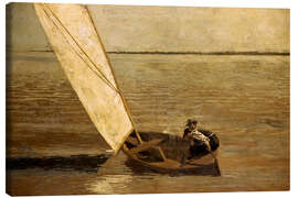 Leinwandbild Zwei Männer in einem kleinen Segelboot - Thomas C. Eakins
