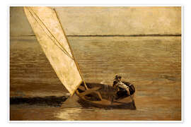 Wandbild Zwei Männer in einem kleinen Segelboot - Thomas C. Eakins