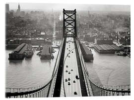Acrylic print Benjamin Franklin Bridge, from Camden to Philadelphia, 1950s