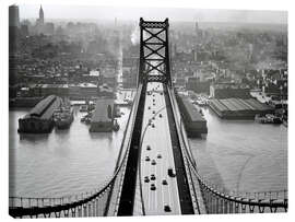 Leinwandbild Benjamin-Franklin-Brücke, von Camden nach Philadelphia, 1950er