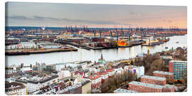Leinwandbild Stadt am Wasser, Elbe, Hamburg