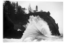 Acrylic print Wave breaks over the coast, Cape Disappointment, Oregon, USA