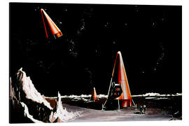 Aluminium print 1960s NASA drawing of a cone-shaped spacecraft