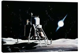 Canvas print Illustration of lunar lander and astronauts