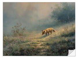 Wall sticker Easter fox in an atmospheric wildflower meadow