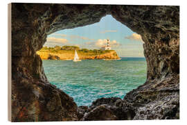 Stampa su legno Rock arch in Portocolom on Mallorca - Michael Valjak