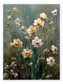 Wandbild Vintage-Narzissen - Olga Telnova